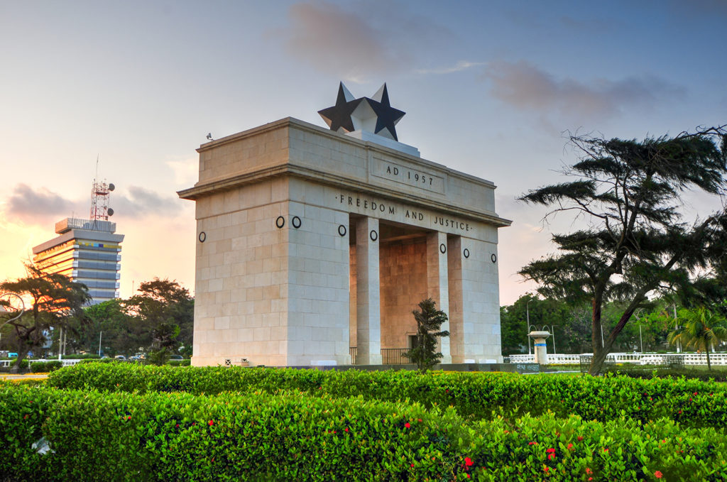 The Freedom and Justice monument in Accra, Ghana